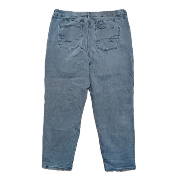 American Eagle Curvy Mom High Rise Grey Plus Size Women's Sz 20 Stretch Jeans - Picture 2 of 5